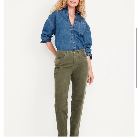 Old Navy High-Waisted OG Straight
Corduroy Ankle Pants Olive Trousers 28W - Picture 5 of 12